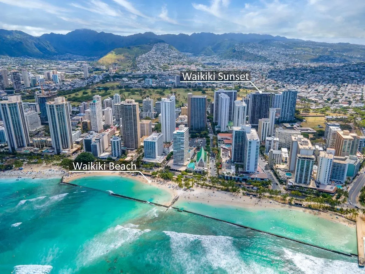 호놀룰루 Diamond Head View At Waikiki Sunset With Parking 아파트